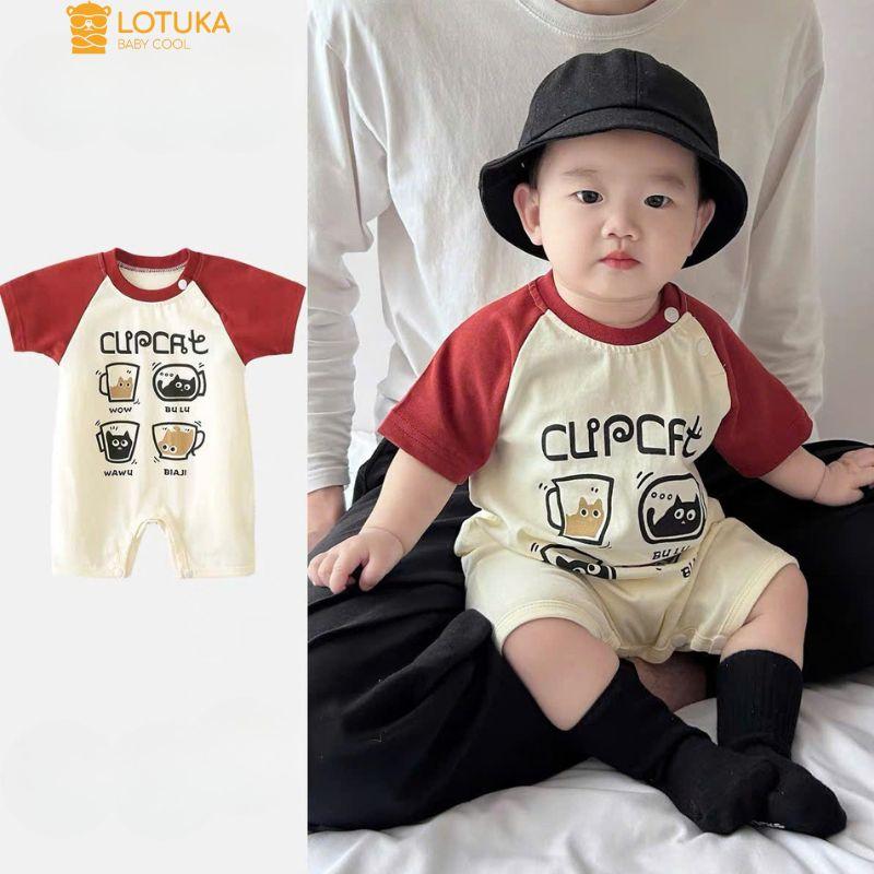 Bodysuit Đùi In Thú Đáng Yêu Cho Bé LOTUKA, Bộ Liền Thân Cộc Tay Thun Lạnh Thoáng Mát, Quần Áo Trẻ Em Mùa Hè Size 3-12kg