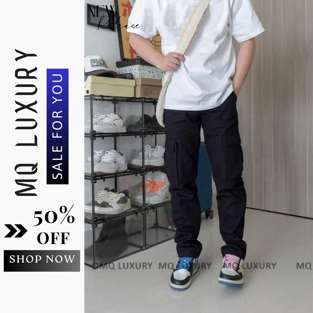 Quần Kaki Túi Hộp - JG4 Quần Kaki Túi Hộp Cao Cấp Ống Xuông, Quần Dài Nam Kaki Cargo Pants Thiết Kế Cạp Chun Dây Rút