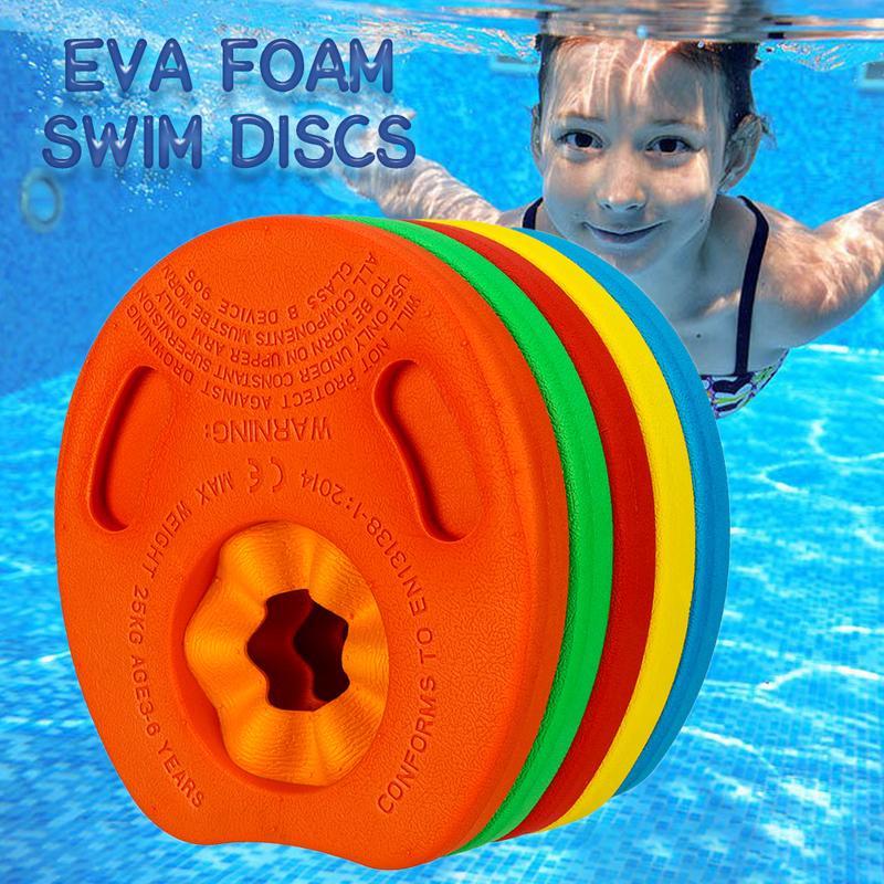 Product Introduction of 1PC EVA Foam Swim Discs Child ArmBands Floating Sleeves Armbands Kids Swimming Exercises Circles Rings Kids Pool Cuffs 4