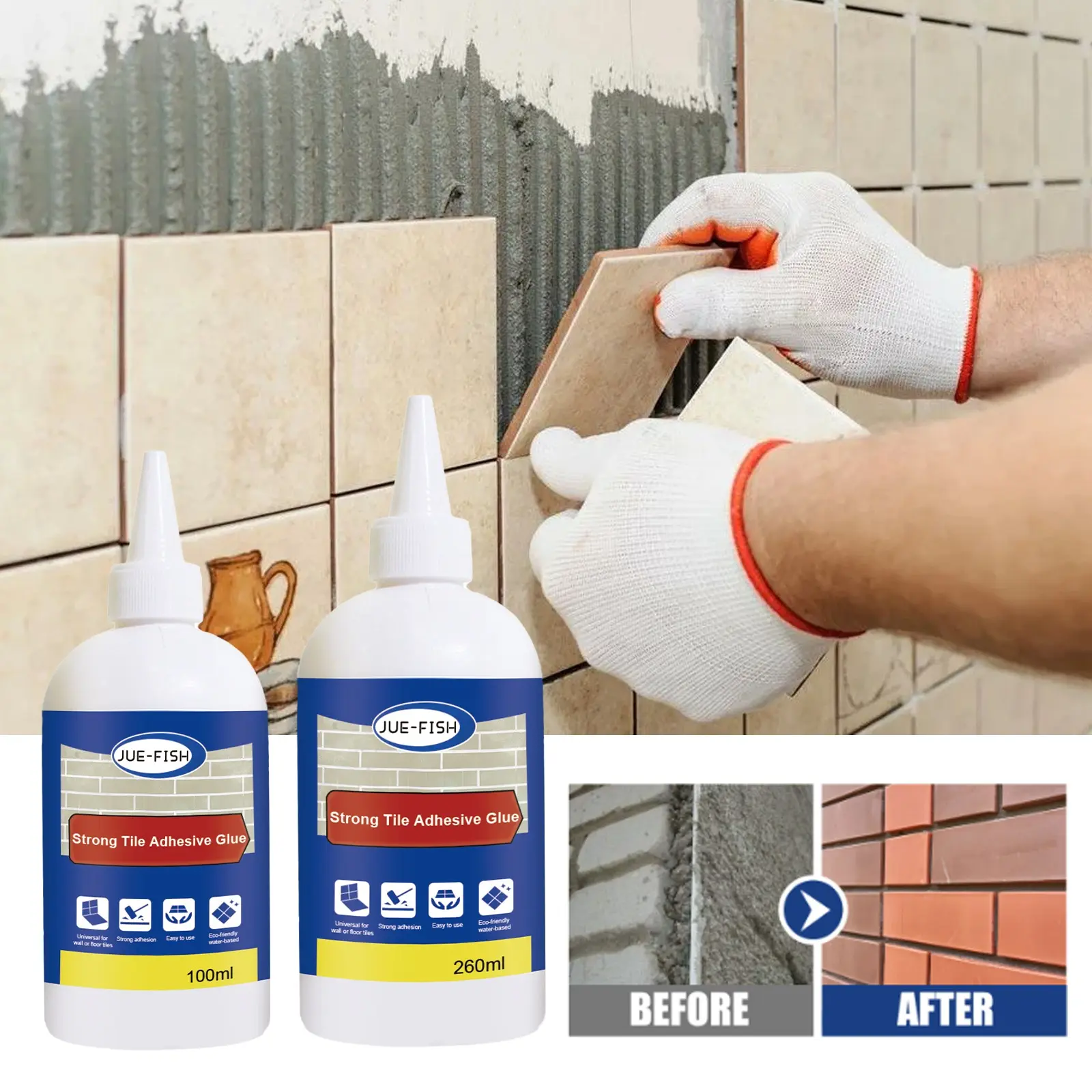 (260ml) Tile Hollowing Replacing cement Repair Glue Tiles Empty Drum ...