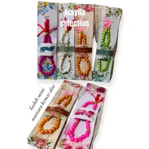 Souvenir tasbih mutiara mini isi 50 pcs kemas alas syabi Muslim