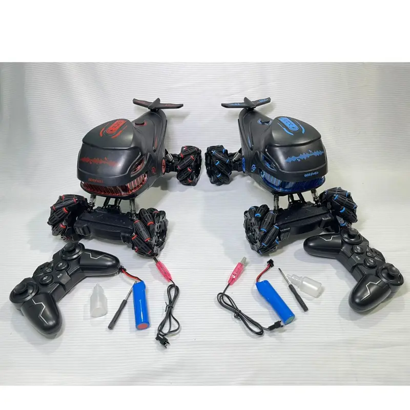 Xe Địa Hình Điều Khiển Từ Xa Cá Mập Bay Gầm Cao Có Phun Khói, Xoay 360 Độ, Dùng Pin Sạc Toy Đồ Chơi Xe Đua Xe Đua 3