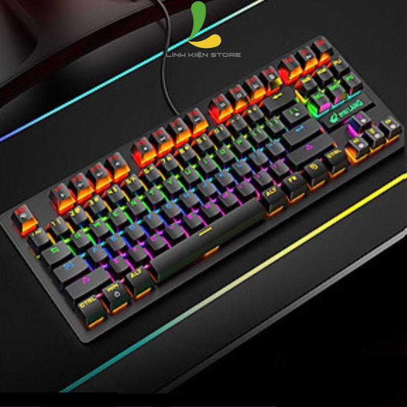 Bàn phím cơ máy tính ZIYOULANG K2 - Bàn phím gaming công thái học cơ blue switch 87 phím Led RGB chế độ đổi màu đẹp