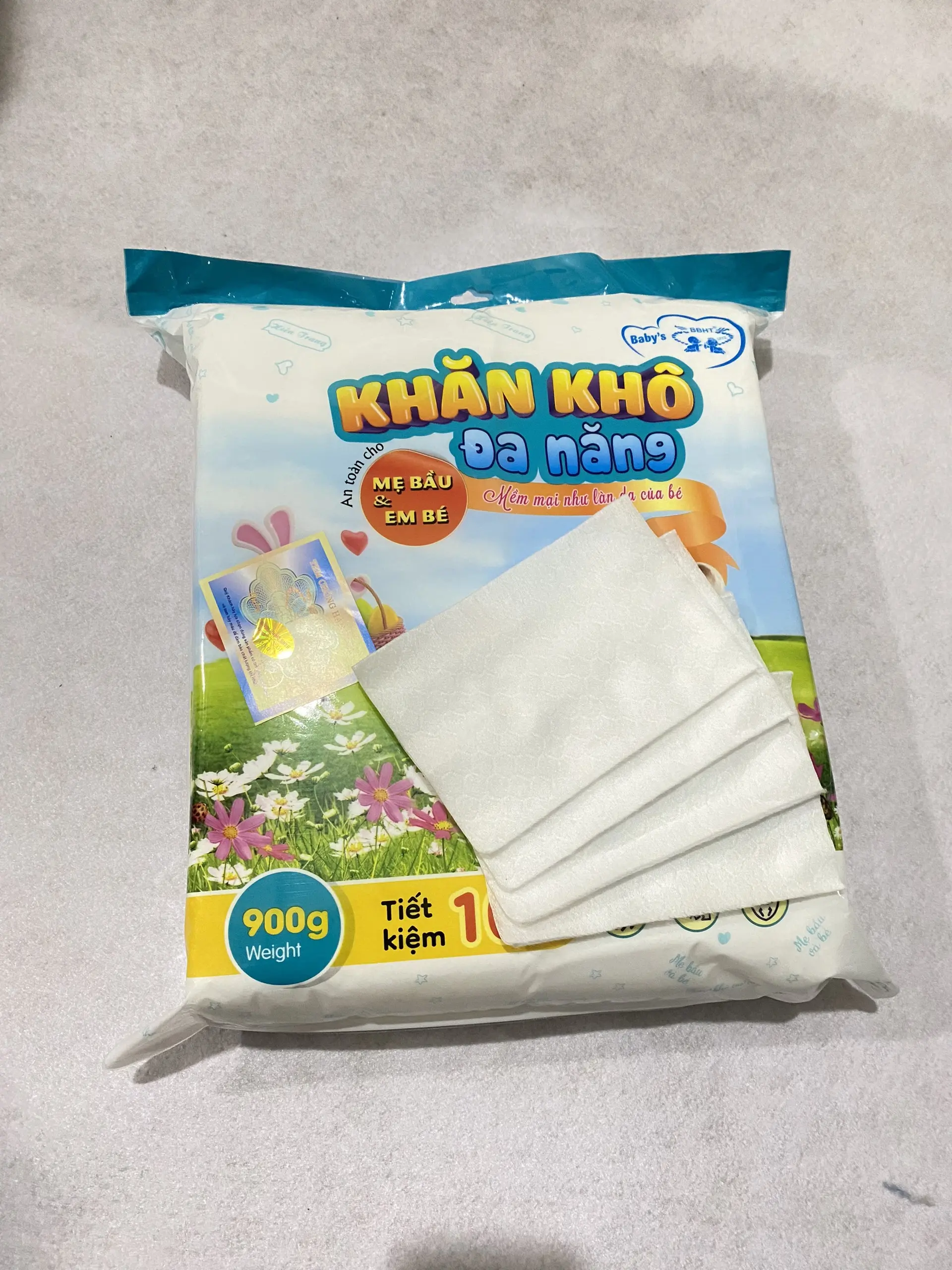 Khăn Vải Khô Đa Năng Cao Cấp 900gr Dành cho Mẹ Bầu Và Em Bé - Gói Lớn Tiết Kiệm Hơn Voi