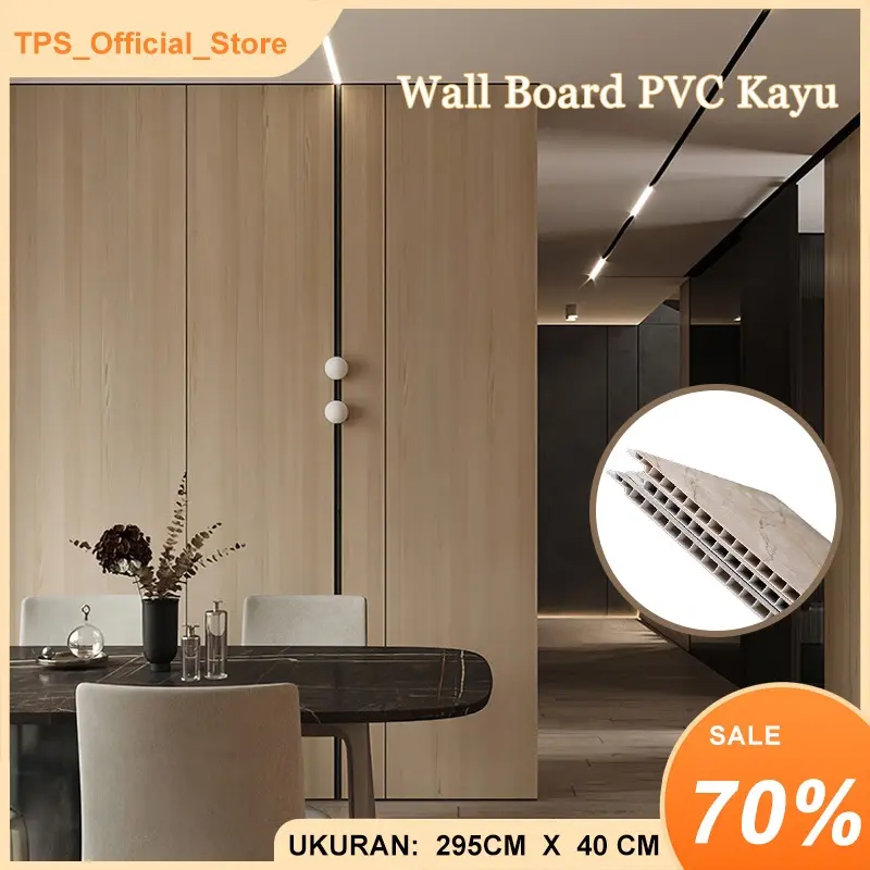 40 cm x 2.9 m Wallboard Panel PVC /Wallboard WPC/ Wallboard hiasan dinding Wall Board Kayu ukuran 40 cm x 2.9 m Plastik,Wood