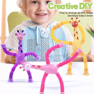 Mainan Suction Cup Pop Tube Jerapah Led Menyala  Toys
