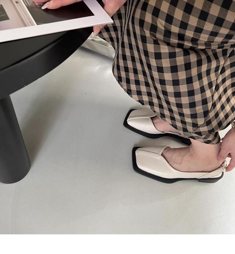 Product Introduction of Internet Celebrity Closed Toe Sandals for Women 2024 Spring and Summer New French Retro Flat Square Toe Shoes Niche Sandals Ins Fashion 12