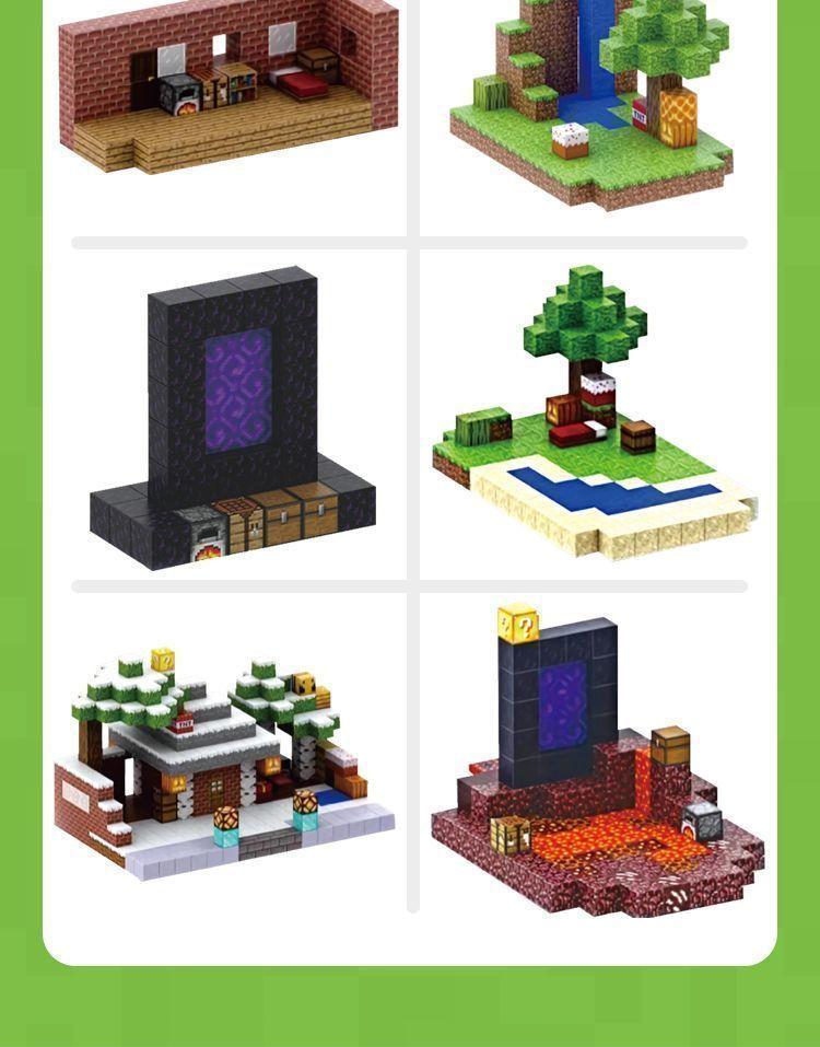 Product Introduction of [Educational Building Blocks] Minecraft Magnetic Blocks Building Blocks Magnetic Pieces Children's Educational Assembly Toys Boys and Girls Model Set 8