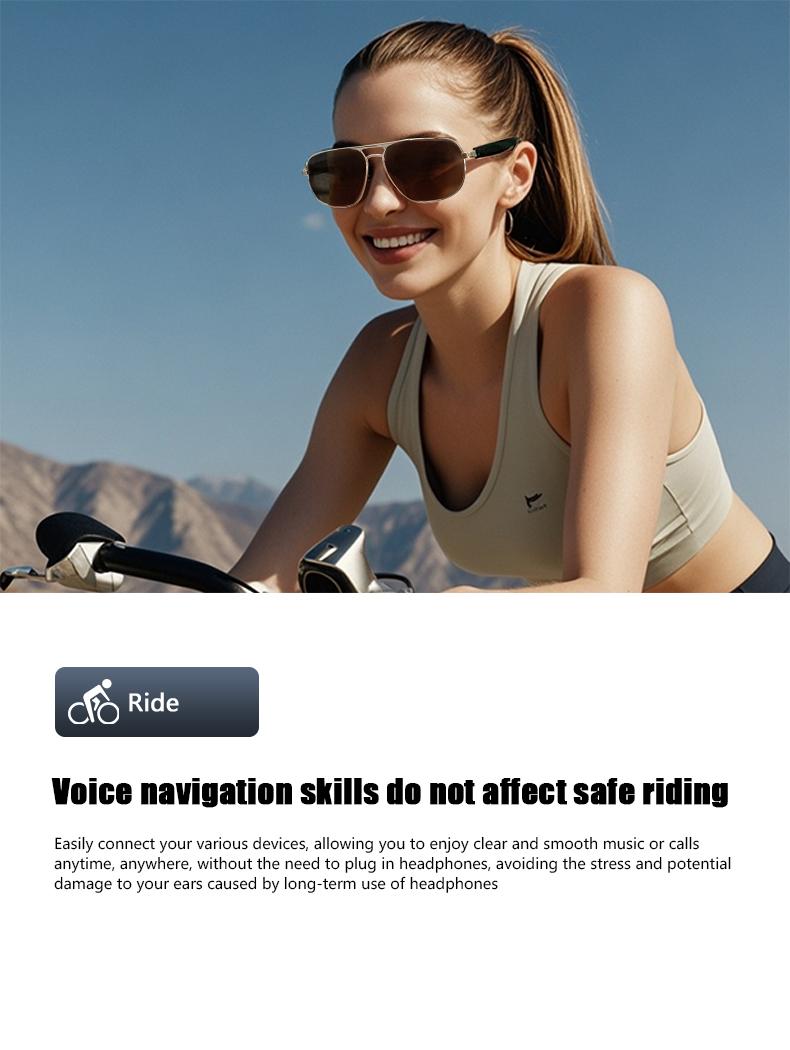 Product Introduction of Original JT-GS02 Intelligent Sunglasses AI Audio Bluetooth Smart Glasses UV400 Polarized Lens Voice Calling Outdoor Eyeglasses 16