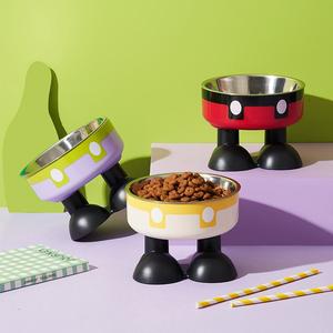 ชามสแตนเลสสำหรับสัตว์เลี้ยง กันลื่น ความจุมาก เหมาะสำหรับสุนัขและแมว ชามยกสูง ป้องกันคอ ชามสัตว์เลี้ยง ป้องกันการลวก ชามแมว รุ่นใหม่ ถ้วย  ของ  เล่น  สุนัข