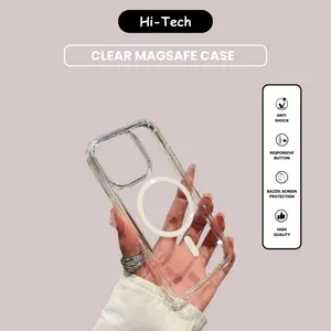 HI-TECH CLEAR ACRYLIC MAGSAFE CASE IPHONE 13 14 15 16 17 PRO MAX. ANTI KUNING ANTI SCRATCH ANTI SHOCK SUPPPORT WIRELESS CHARGING