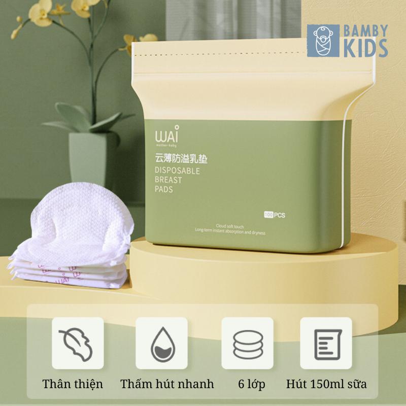 Miếng lót thấm sữa Wai siêu thấm và chống tràn chất lượng tốt cho mẹ