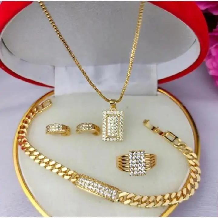 COD Satu Set Perhiasan Isi Banyak 24k Emas Anti Luntur Wanita Dewasa Aksesoris Harian Nyaman Paling Murah Elegan Mewah Top Seller Populer Kekinian