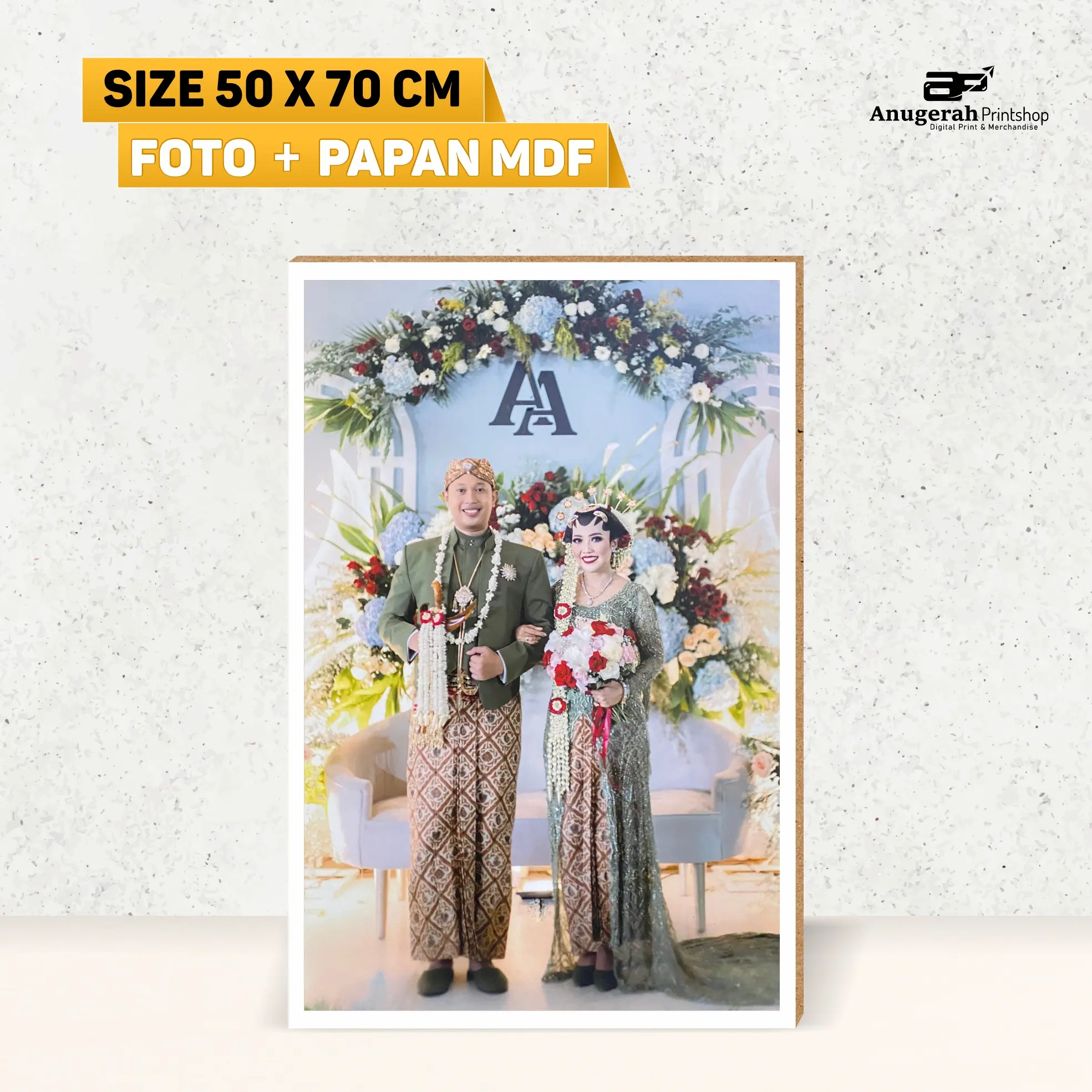 CETAK FOTO PREWEDDING 20R JUMBO 50X70 CM + BINGKAI KAYU MDF PREWED / HIASAN DINDING FOTO AESTHETIC / WALLDECOR / WEDDING SIGN