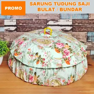 COD Sarung Cover Tudung Saji Bulat Besar Jumbo Bahan Kain Katun Ukuran 60 Cm