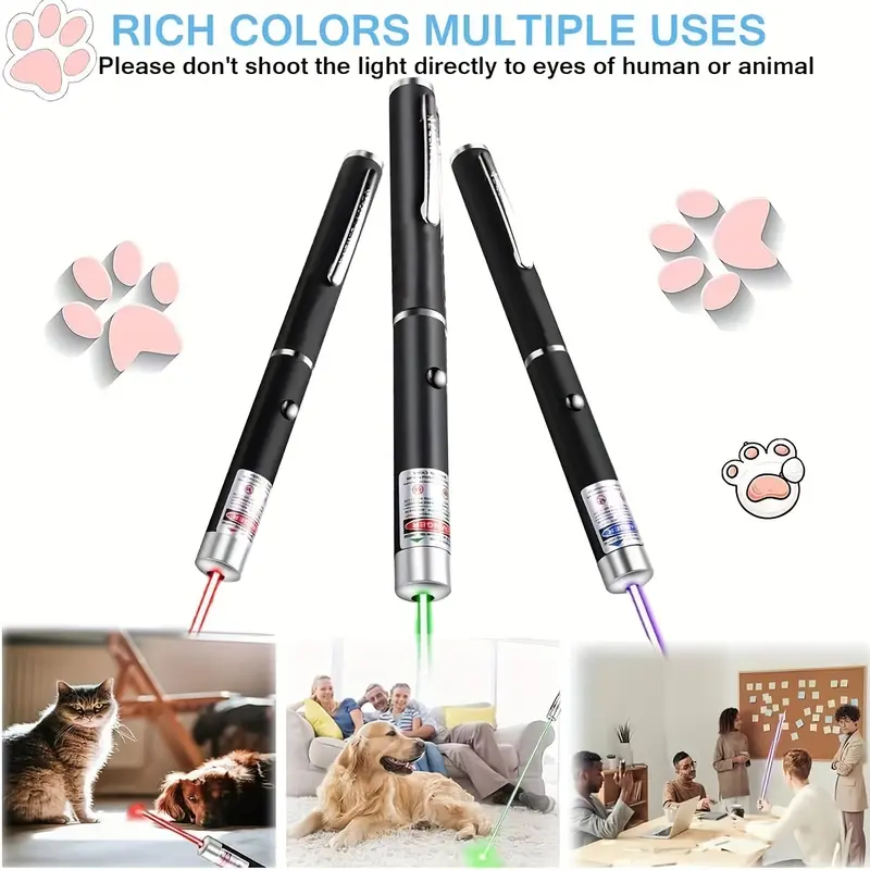 1/2/3 Pieces Tactical Laser Pointer - Red/Green/Purple Beam, Suitable for Airsoft Guns, Rifle Scopes, and Target Practice - Handheld Laser Pointer, Suitable for Night Use, Optical Alignment, and Pet Play 4