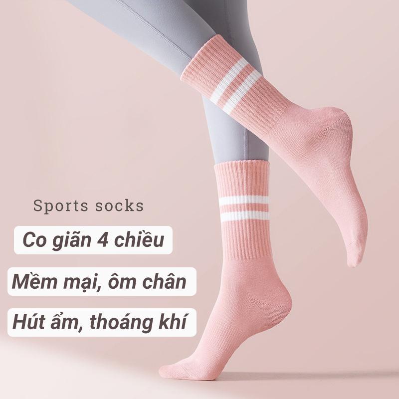 Tất nam nữ cao cổ, vớ gân trơn cổ cao unisex kẻ sọc dài 18cm loại dày dặn 83% cotton cao cấp Menswear Phù hợp làm phụ kiện thời trang mix đồ phong cách cá tính, chơi thể thao ( pickleball, tennis, golf, bóng chuyền ... )