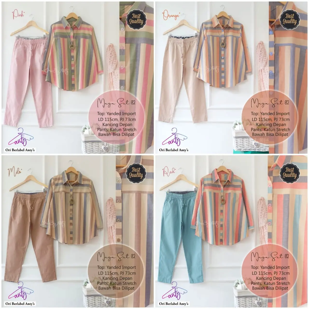 RATI - MAGA #32 SET SALUR LD 120 SETELAN CELANA Katun JUMBO Wanita Muslim Dewasa by Hijab Fashion