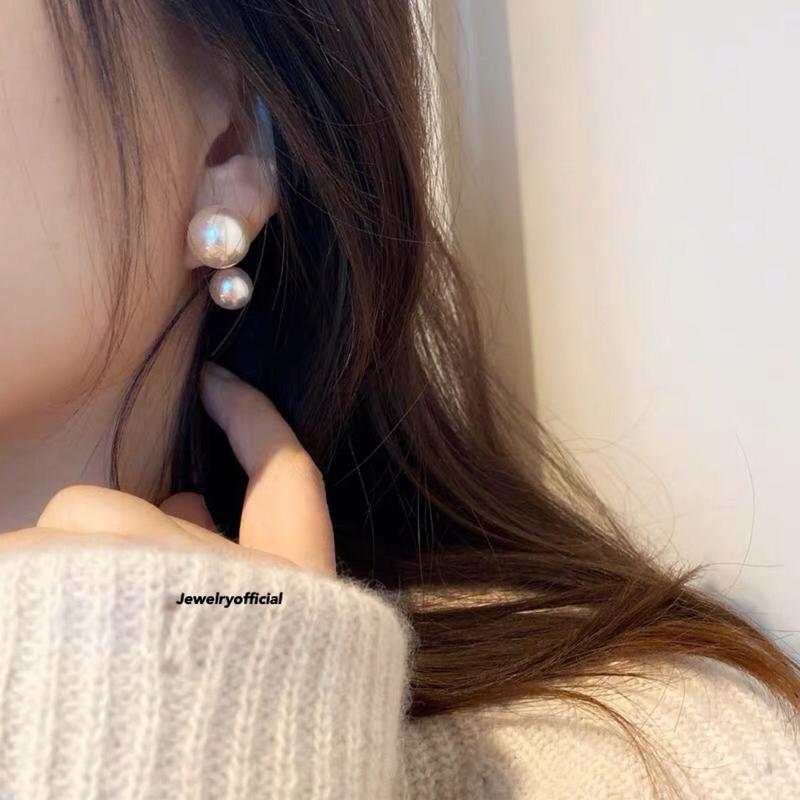 Anting Titanium Wanita Mata Putih Mewah Elegan 1099 0