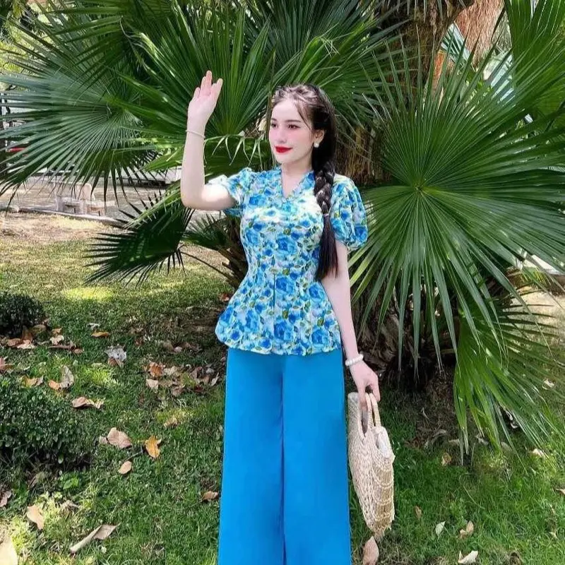 Bộ bà ba vải mango phối quần theo màu