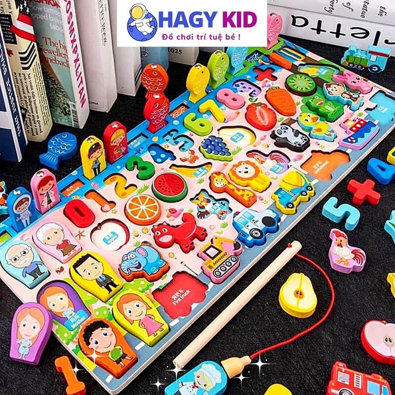 Bộ Đồ Chơi Câu Cá Gỗ 5in1 Cho Bé HagyKid Đồ Chơi Thông Minh Giúp Bé Phát Triển Tư Duy Và Nhận Biết Toy