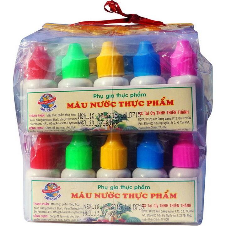 Bộ 10 màu thực phẩm - Màu làm bánh rau câu xôi – Mã số 1292