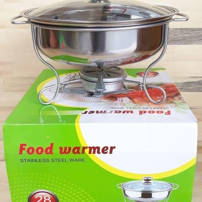 FOOD WARMER/prasmanan bulat warmer stove food / Tempat prasmanan bulat / chafing dish round prasmanan bulat 28 cm 1