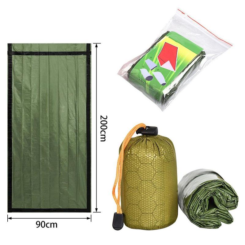 KGD848 Keep Warm Windproof Portable Storage Bag Compression Stuff Sack Waterproof Survival Equipment Compression Pack Sleeping Bags Survival Sleeping Bag Emergency Sleeping Bag Outdoor Bivvy 5