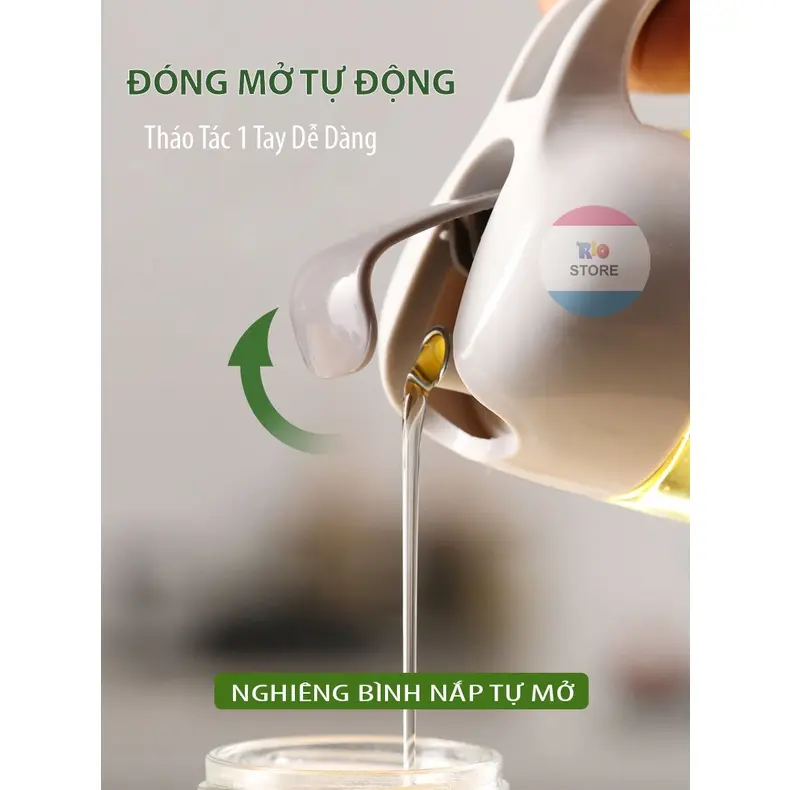 Chai đựng dầu ăn, bình đựng dầu ăn nước mắm xì dầu tự động đóng mở nắp 4