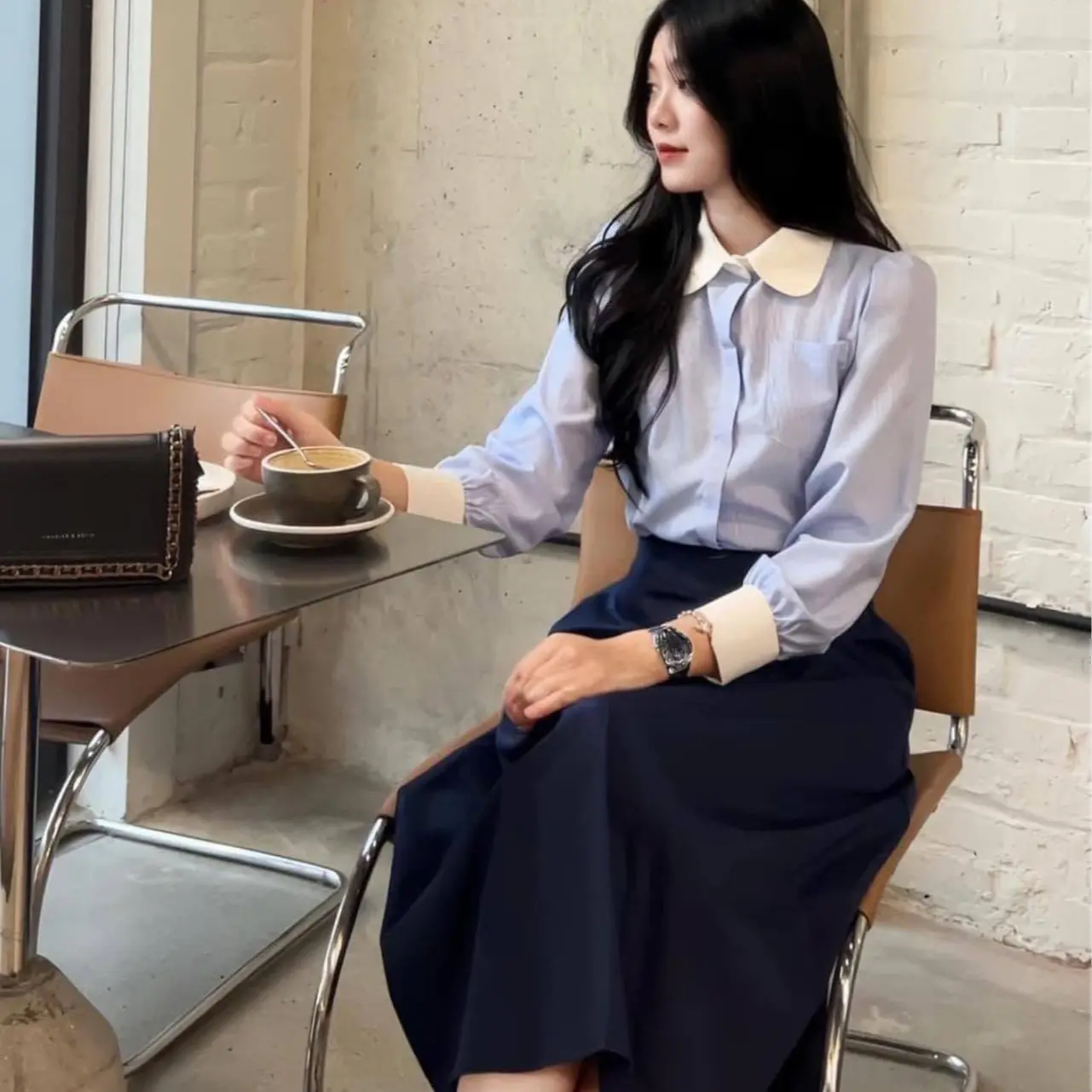 Set váy sơ mi nữ 2 món ( set gồm áo + váy )