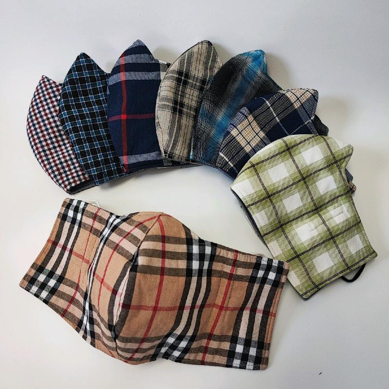 Khẩu trang vải che tai chống nắng họa tiết kẻ sọc, nhiều màu size lớn