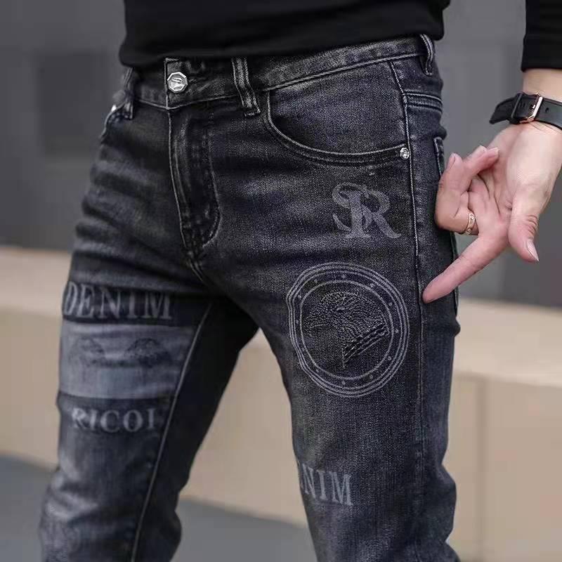 Product Introduction of Quần Jean Thêu Cho Nam, Bộ Sưu Tập Thu Đông 2021, Thời Trang Phong Cách Hàn Quốc, Quần Mỏng Dáng Ôm, Co Giãn, In Hình, Quần Thường Ngày 10