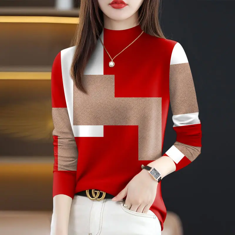 Quần Áo Của Mẹ, Hàng Mới Về Mùa Xuân / Mùa Hè 2024, Áo Sơ Mi Lớp Cơ Sở Cổ Tròn Dễ Phối Đồ Áo Thun Mỏng Giấu Bụng, Áo Nữ Thời Trang, Giảm Giá Xả Hàng