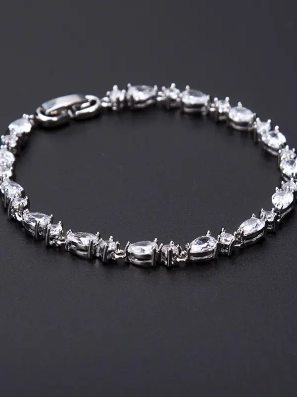 Artificial Zircon Decorated Bracelet, Fashionable Jewelry for Women & Girls, Trendy All-match & Exquisite Jewelry for Birthday Gift 4