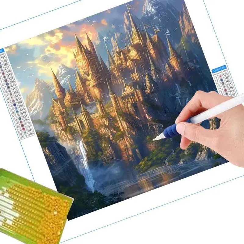 Hogwarts Castle Pattern DIY Diamond Arts Colorful Painting Kit without Frame, DIY 5D Diamond Arts Colorful Painting Kit, Wall Art Decor for Home 4