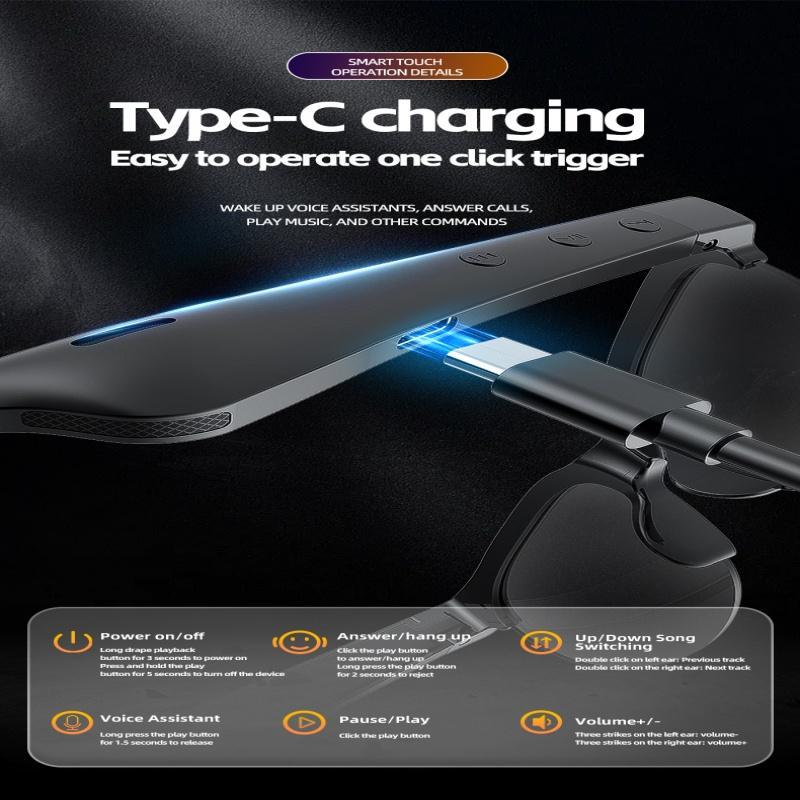Smart Glasses, Wireless Headphone Smart Glasses for iPhone, Sunglasses for Women & Men, Bluetooth-compatible Glasses, New Year's Christmas Gifts 6