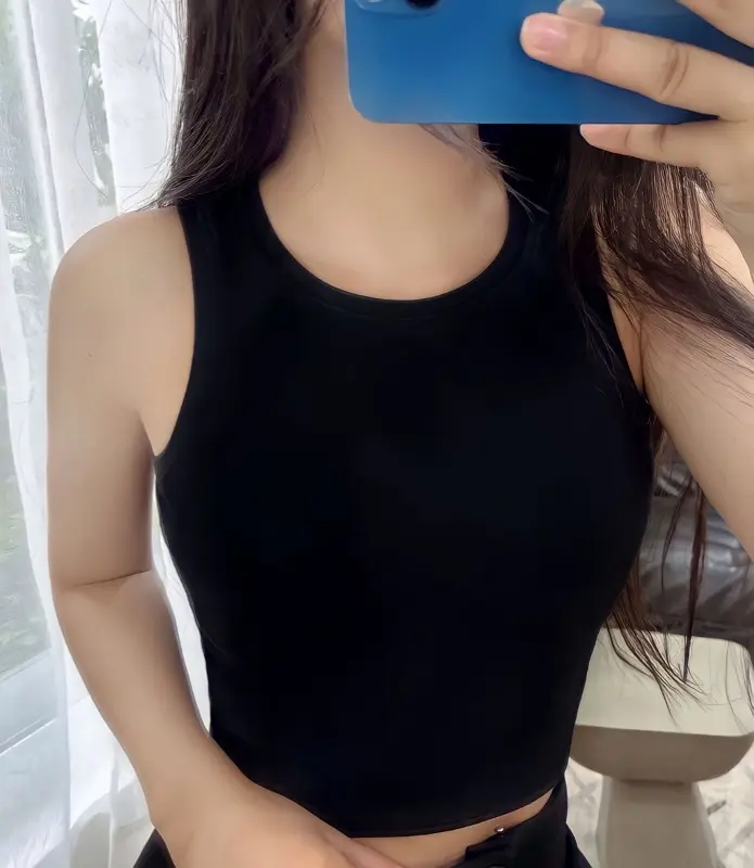 Áo Croptop Ba Lỗ Nữ Kiểu Ôm Body Tank Top Vải Co Giãn Tốt, Áo ba lỗ nữ free size 2