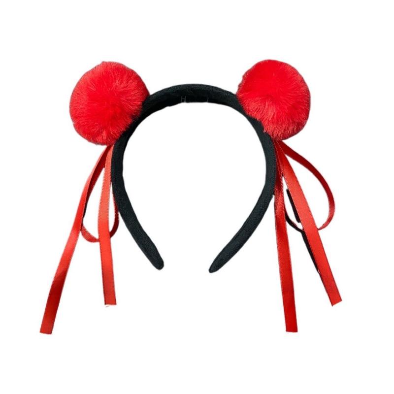 Nezha Demon's Birth Headband Ball Head Hair Ball Headband Hair Accessories Children's Performance Props Super Cute Hair Accessories 2