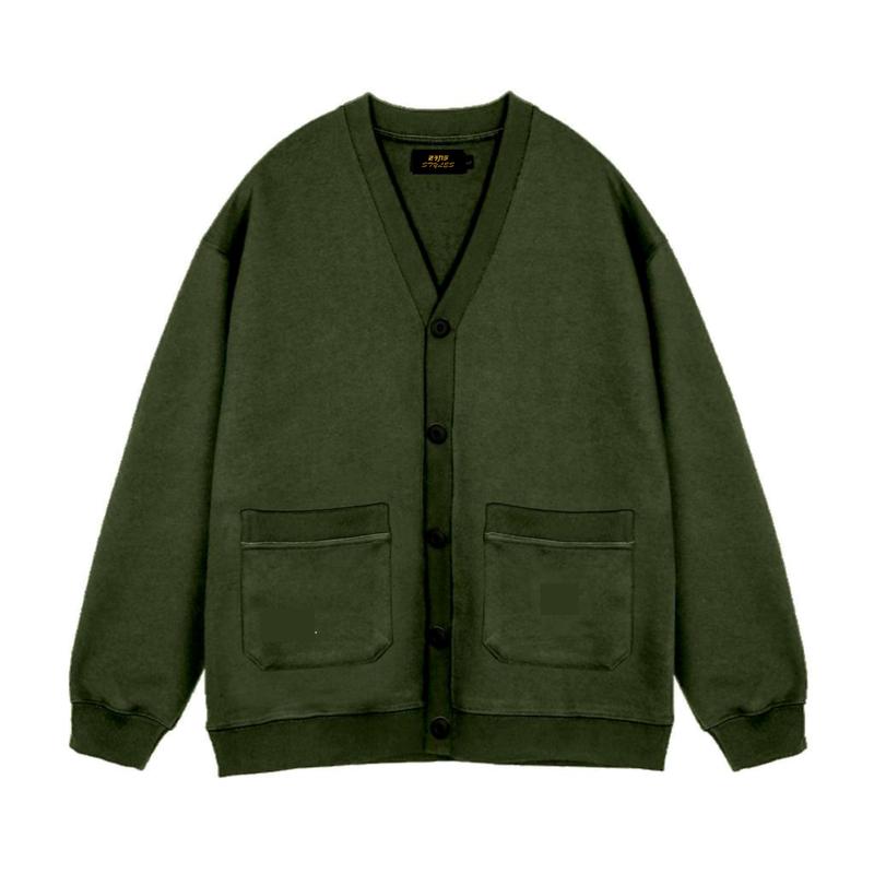 Product Introduction of Sweater Cardigan Basic UNISEX  tebal Knitwear Pria Santai Panjang Hitam Oversize cardigan sad Kain Fleece Regular knit Crewneck 2