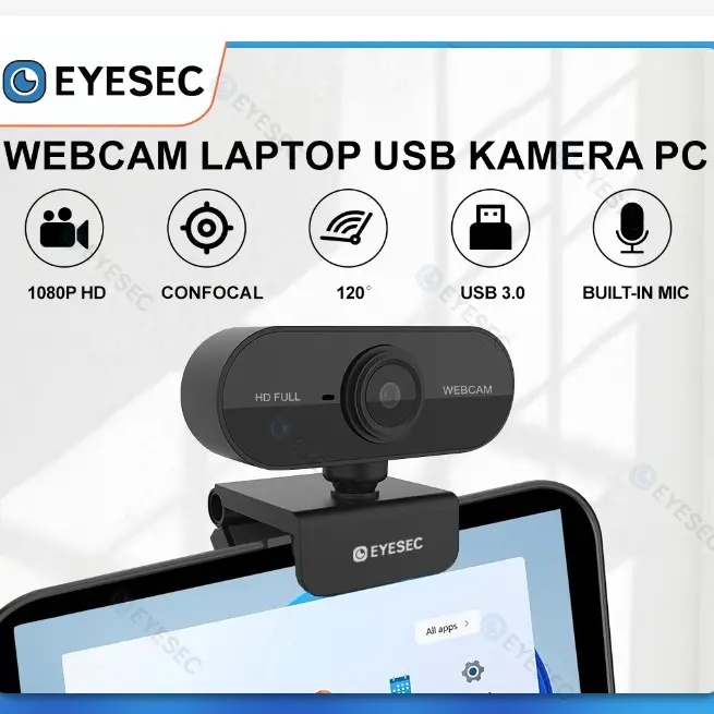 Webcam 1080P Laptop USB Kamera PC With Mic Camera Webcast Live Zoom ...