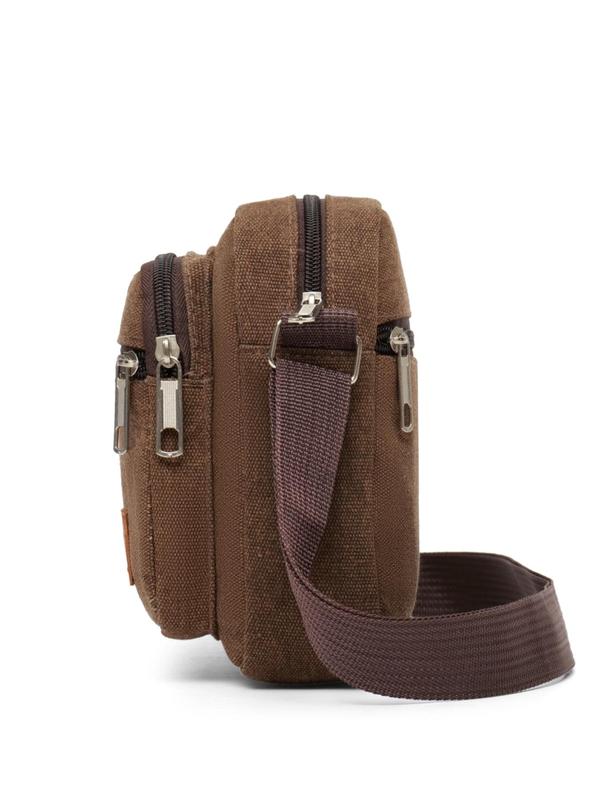 Men's Casual Solid Color Crossbody Bag, Fashionable Multi-layer Zipper Crossbody Bag for Daily Used, Casual Trendy Versatile High-quality Daily Commuting Bag 8