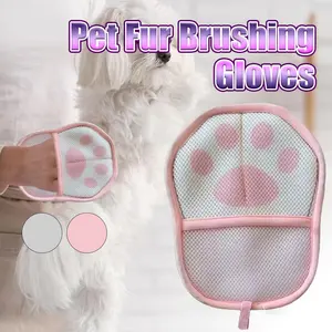 1pc Sarung Tangan Grooming Dua Arah Bisa Dicuci Mudah Dicuci bersihkan bulu lebih cepat - 2warna