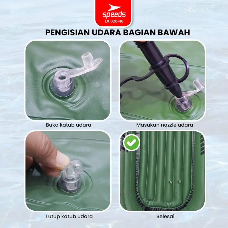 SPEEDS Perahu Karet Mancing Tiup Kayak + Dayung Inflatable Boat 2 Orang Rafting Sport Arung Jeram 020-46 6