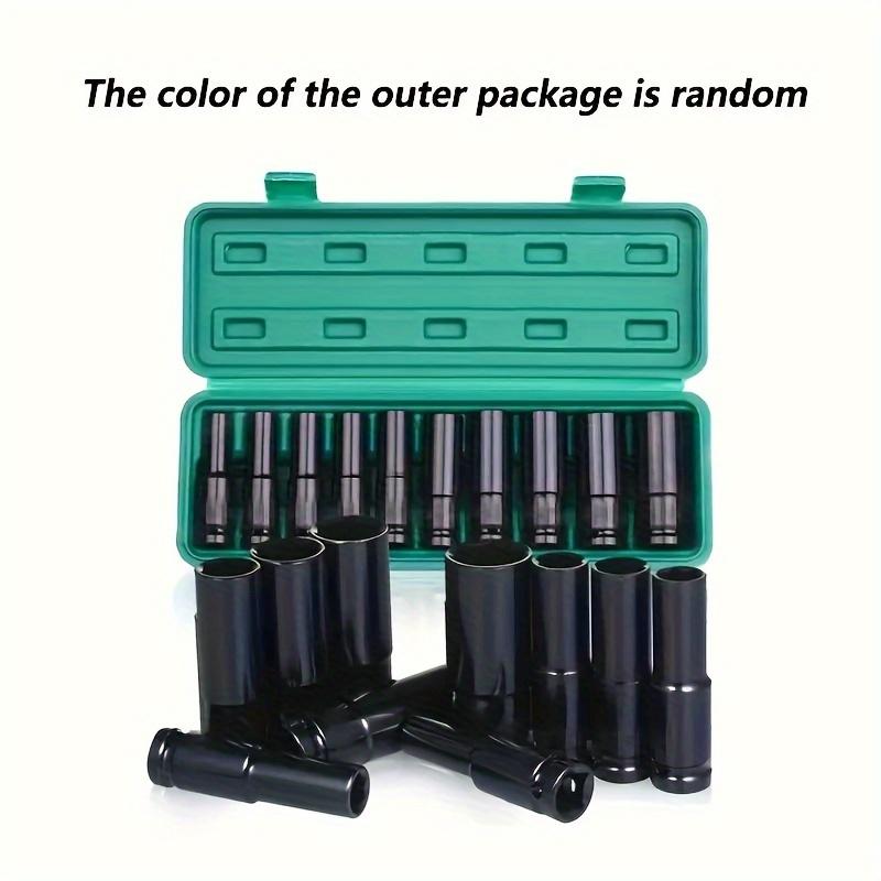 10pcs Set 1/2 Inch 8-24mm Electric Long Socket Wrench Tool Socket Wrench Adapter Hand Tool Car Home Industrial Repair Tool Socket Kit 8
