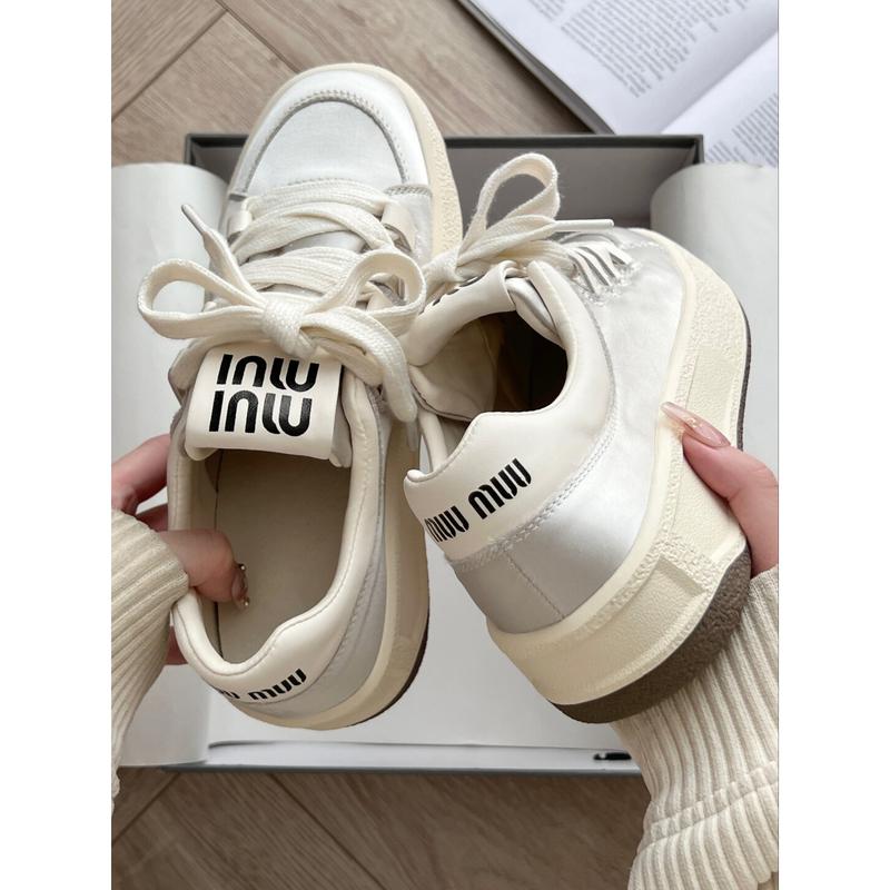 Product Introduction of Classic Style Raise the Bottom White Shoes for Women 2024 New Spring Joker Student Board Shoes Ins Trendy Sneaker high  heel  ice  skates cleats 7