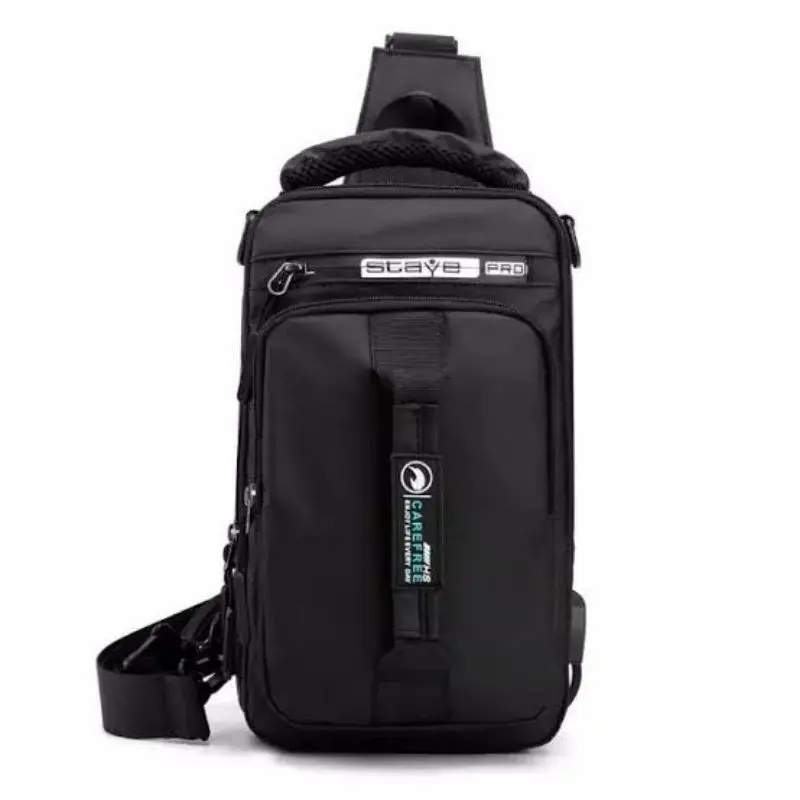 TAS SELEMPANG PRIA WANITA WATERPROOF SLINGBAG TRENDY BISA JADI RANSEL TAHAN AIR Hitam Navy