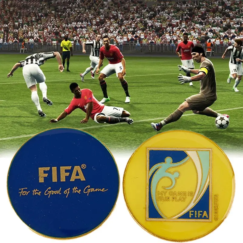 Sports Football Matches Sports Toss Referee Side Coins Soccer Fair Play Match Pick Edge Finder Coin Accessories