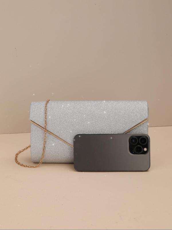 Women's Elegant Glittering Evening Bag, Exquisite Clutch Crossbody Bag, Trendy Flap Bag for Party Decoration 3
