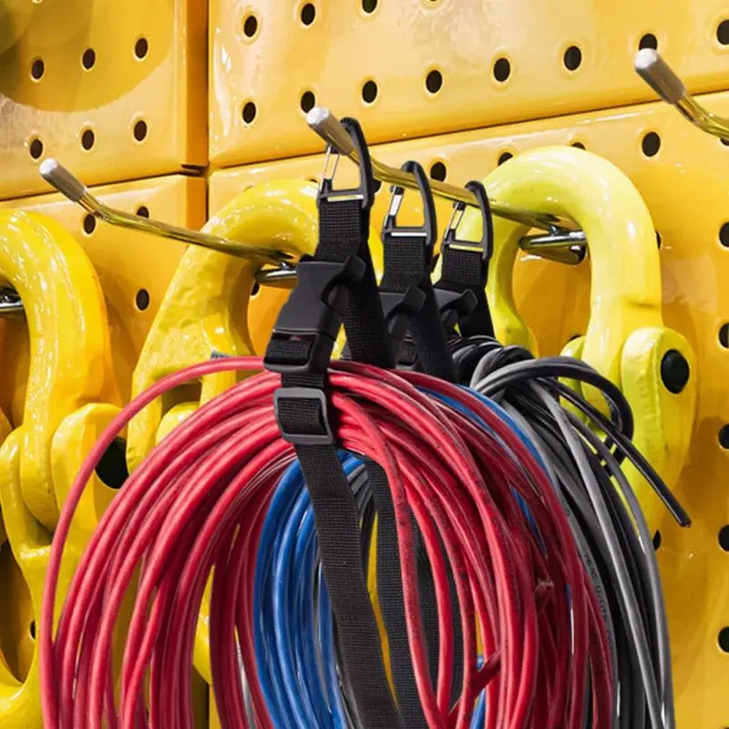 Adjustable Extension Cord Organizer with Triangle Clips, 4 Counts Storage Straps, Extension Cord Hanger for Men Workshop and Garage Organization 4