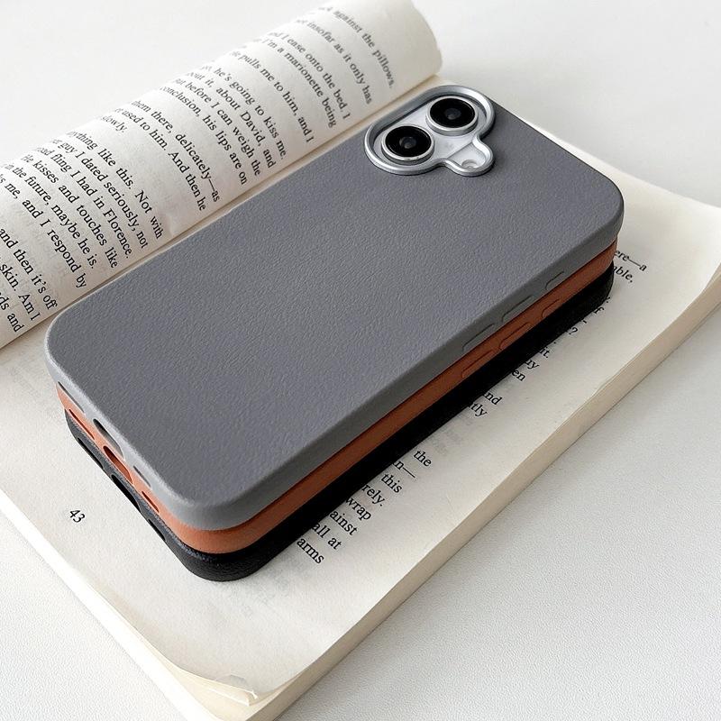 Product Introduction of Minimalist Solid Color Case for Apple 15 New iPhone Case iPhone 16 Pro Max Niche High-end Feel 14 Leather Texture 13 5